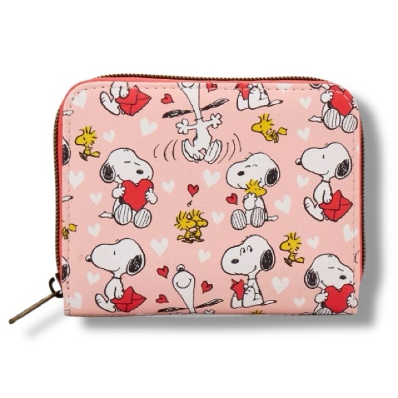 Loungefly Peanuts Snoopy & Woodstock Valentine's Day Zipper Wallet - NWT - Picture 2 of 4